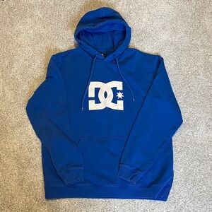 DC Men's Royal Blue Pullover Hoodie with White Logo XXL